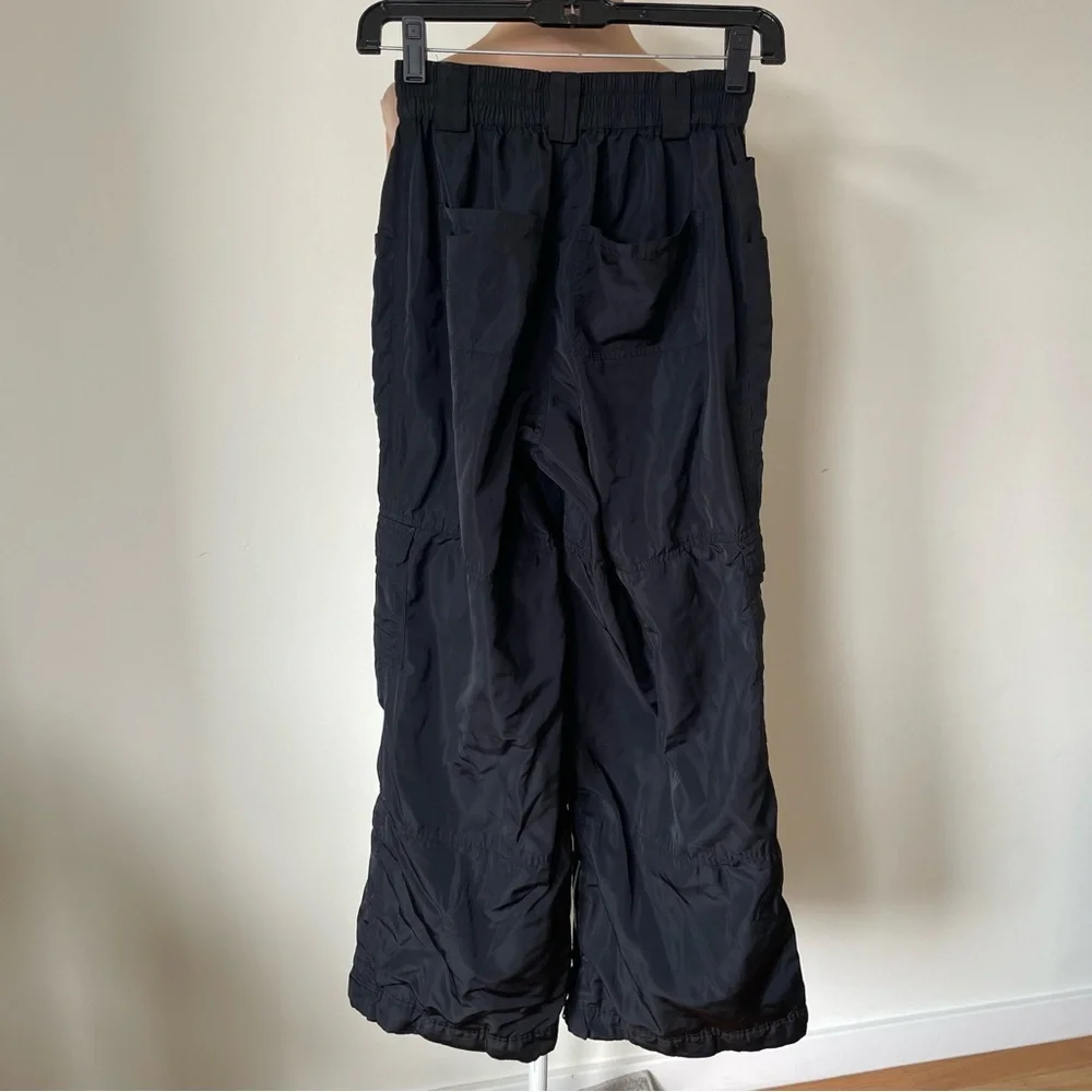 Alo Yoga High-Waist Ski-Moto Black Puffer Cargo Pocket Zipper Hem Pants EUC XXS